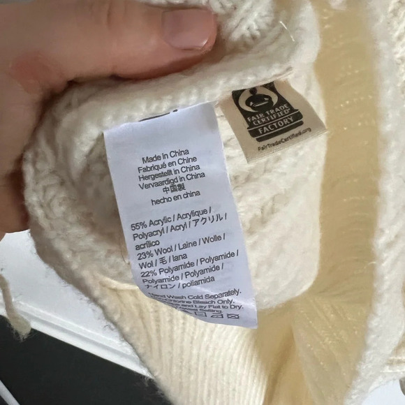 Madewell NWT $98 Loretto Cream Ivory Mockneck Pullover Sweater Plus Size large - Picture 7 of 7